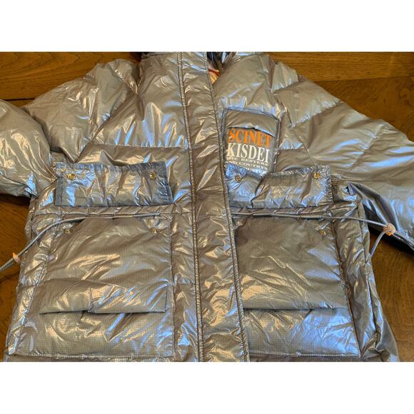Women's Survival Metallic Down Jacket Puffer Starry Sky Gray Size S - Picture 11 of 16